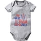 thumbnail image 1 of Mono de manga corta con estampado de letras del 4 de julio para niños pequeños, ropa para niños de 18 meses (gris A, 12-18 meses), 1 of 7