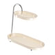 thumbnail image 3 of Organizador De Baño De 2 Niveles, Soporte Para Cosméticos Para Exhibir Artículos De Tocador, Blanco Y Plateado, 3 of 3