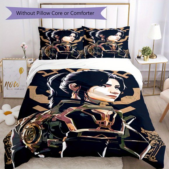 3pcs Bedding Set Duvet Cover Closure Includes 1 Duvet Cover & 2 Pillowcases for All Seasons Bedroom Decor, Home Dorm High-Definition Print Caitlyn Kiramman F140