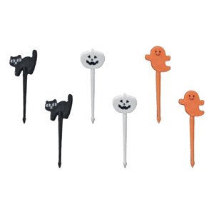 Magideal - 6 Palillos De Dientes De Halloween, Palitos De Comida Para Bebidas, Accesorios Para Barbacoa Y Cócteles