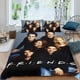 thumbnail image 2 of Amigos TV Conjunto de sábanas temático, trío de piezas, cómodo y amigable con la piel, diseño único, regalo de decoración para el hogar para familiares, amigos y fans, 90 cm * 190 cm, 2 of 6