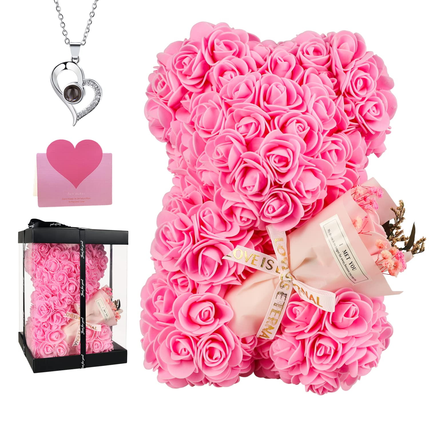 Rose Bear Gift K Kymake Para Mamá Con Caja De Regalo Y Tarjeta De Felicitación