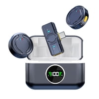 Xusx111 - Micrófono Inalámbrico Lavalier, Clip De Micrófonos Usb C De Cancelación De Ruido En Micrófono Con Caja De Carga Para Grabación De Vídeo Vlogging