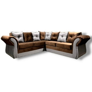 Muebles Duna - Seccional 5 Cuerpos Marsella Lino Felpa Café Gris