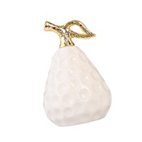 Magideal - Estatua De Pera, Figura De Cerámica, Escultura De Fruta, Adorno De Mesa, Material Cerámico Único, Adecuado Para Decoración Del Hogar, Oficina, Dormito Blanco