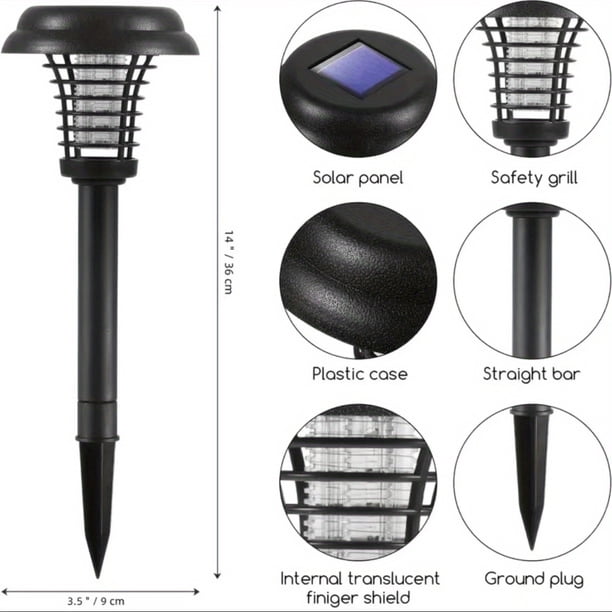 Eliminate Bugs Instantly With Solar-Powered Bug Zapper, Outdoor Lights - Indoor & Outdoor Use! Solar Mosquito Killer Light
