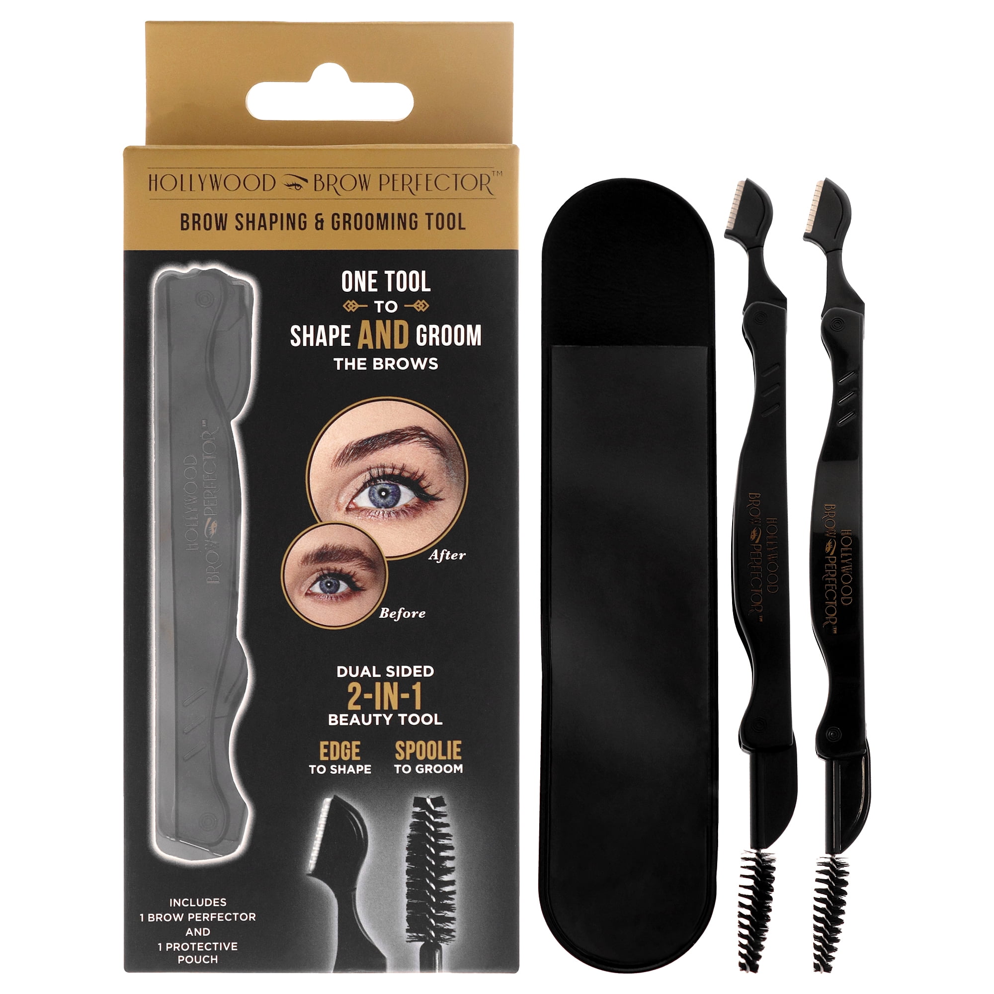 Precision Brow Tool Hollywood Browzer Brow Perfector, Color Negro