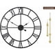 thumbnail image 2 of Reloj de pared redondo de metal, silencioso y sin tictac, 40 cm, 47 cm, 60 cm, reloj digital romano negro para sala de estar, dormitorio, cocina y decoración., 2 of 5