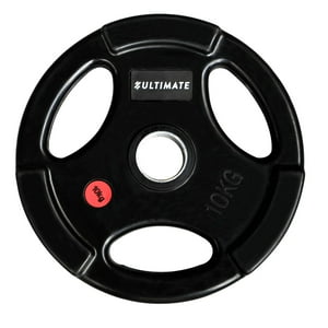 Ultimate Fitness - Disco Olímpico Engomado Con Agarres 10 Kg