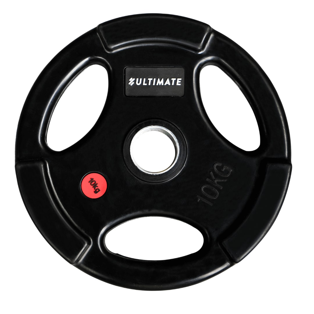 Ultimate Fitness - Disco Olímpico Engomado Con Agarres 10 Kg