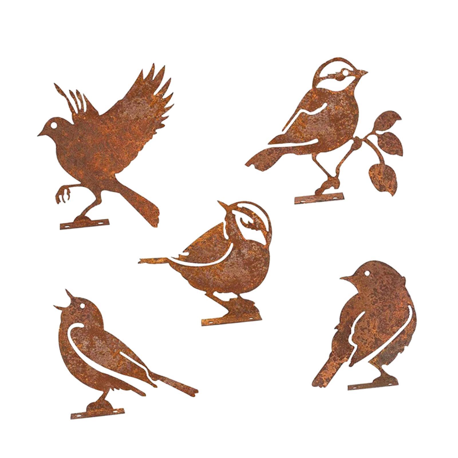Ioensy - 5 Piezas De Accesorios De Fotografía De Decoración De Pájaros De Hierro Para Puertas De Jardín De Alféizares De Ventanas De Patio