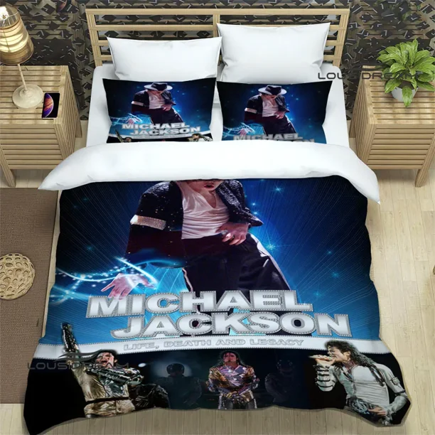 x2341 Bed SheetsMichael Jackson printed Bedding Sets exquisite bed supplies set duvet cover bed comforter set bedding set luxury birthday gift 3-Piece Bedding Set (1 Duvet Cover + 2 Pillow Shams) nj23