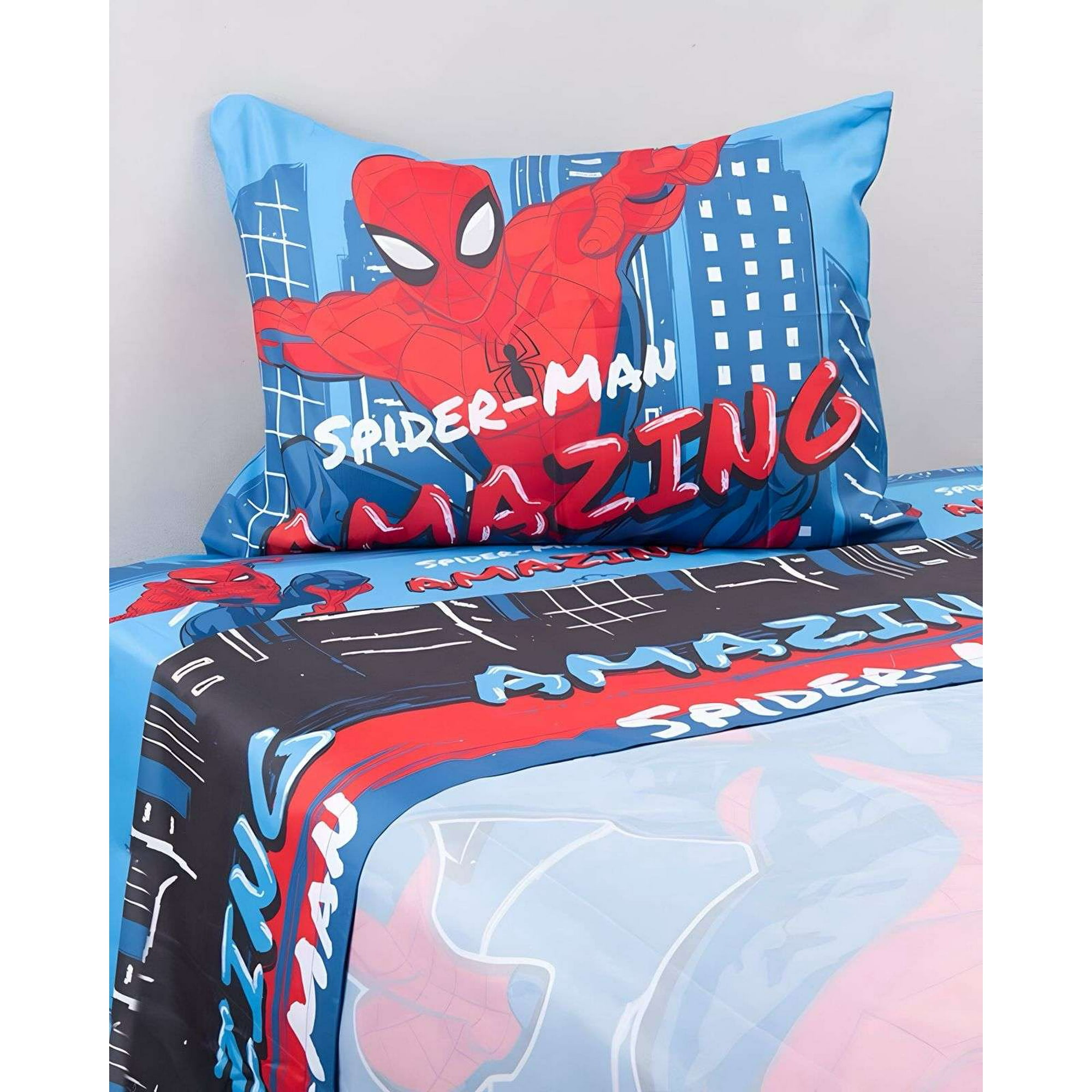 Juego Sábana Infantil Spiderman Plaza Y Media Mashini 01