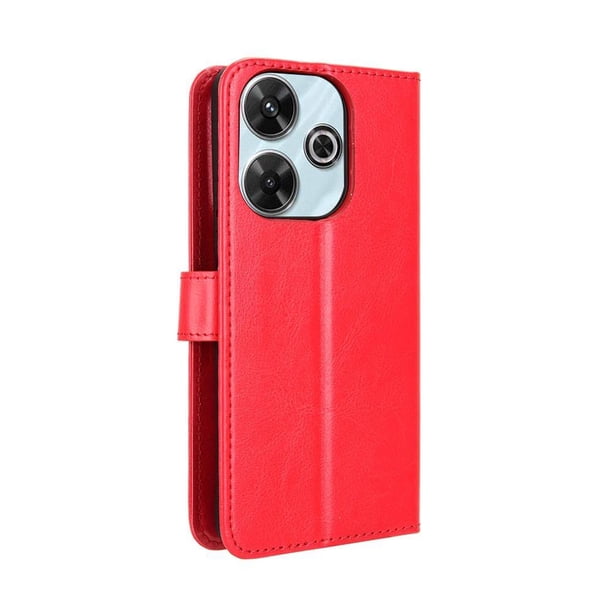 Funda tipo libro para Xiaomi Redmi 13 4G, cartera todo‑en‑uno, funda multifuncional con tarjetero y correa de muñeca desmontable