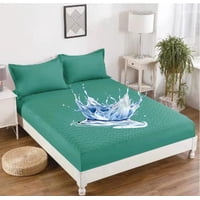 Aladdins Shop - Cubrecolchon Forro Impermeable Para Cama 2 Plazas Color Turquesa