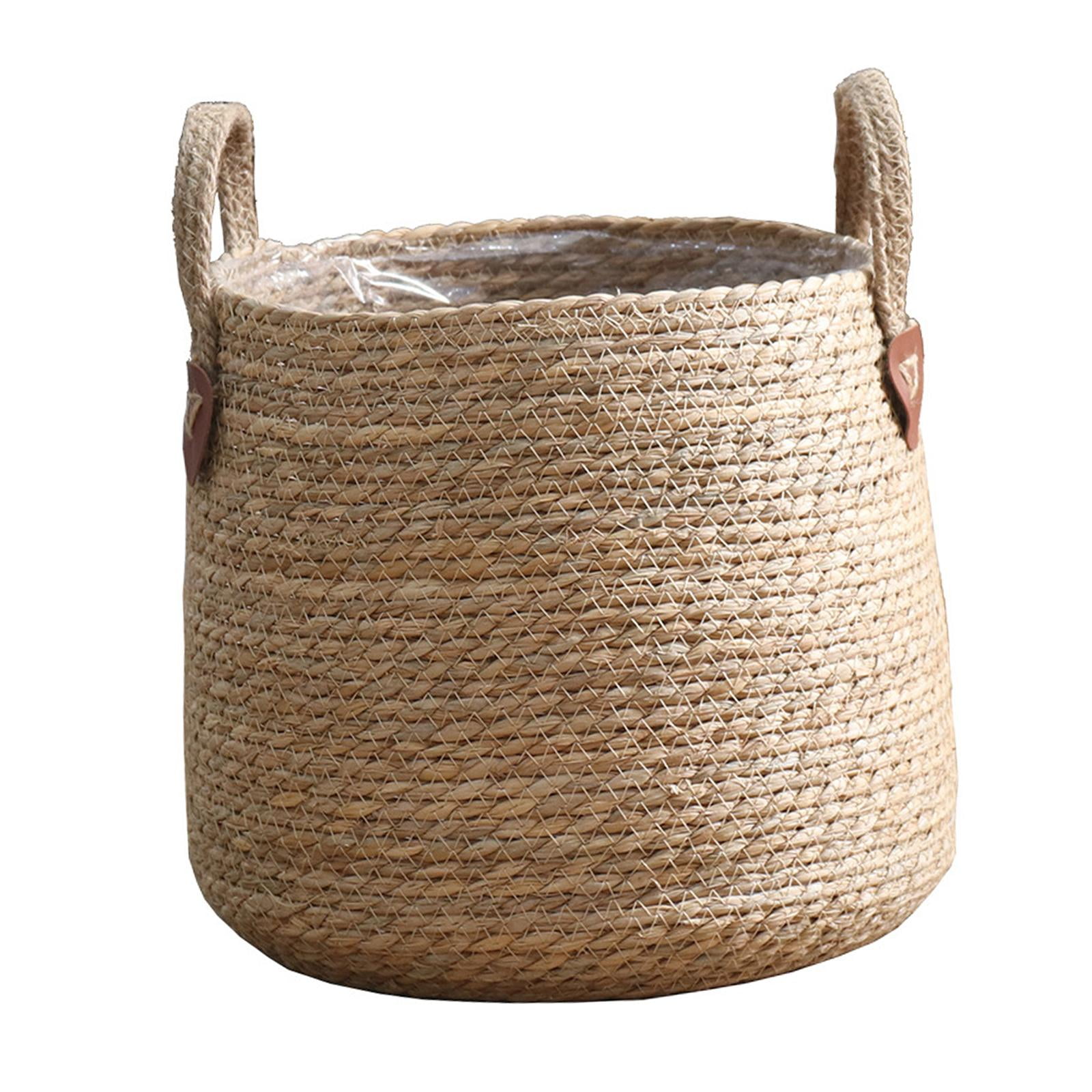 Magideal - Cesta De Mimbre Para Plantas, Cesta Decorativa De Almacenamiento, Macetas De Gran Capacidad, Contenedor Para Plantas Para Césped, Jardín, Balcón, Alfé S