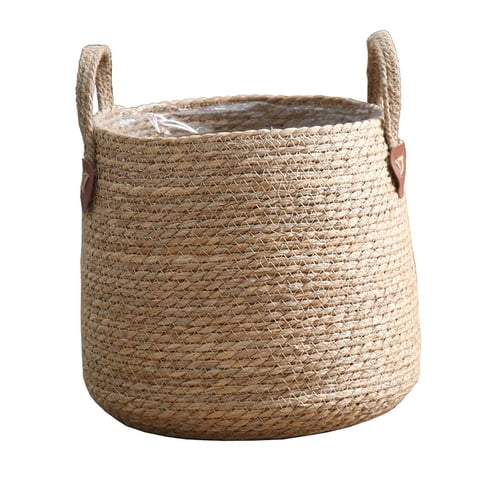 Magideal - Cesta De Mimbre Para Plantas, Cesta Decorativa De Almacenamiento, Macetas De Gran Capacidad, Contenedor Para Plantas Para Césped, Jardín, Balcón, Alfé S