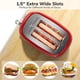 thumbnail image 4 of Tostadora Keenstone de 2 rebanadas, acero inoxidable, retro, roja, 4 of 6