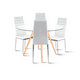 thumbnail image 1 of Comedor Mesa Eames 100cm redonda vidrio + 4 Sillas Dining Liana Acolchadas - Blancas, 1 of 8