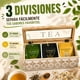 thumbnail image 4 of Organizador de Té de Madera Vintage con Tapa de Vidrio – 3 Divisiones, 4 of 6