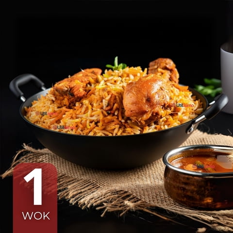 Line - Wok Chino Acero Inoxidable Antiadherente 34Cm Color Negro