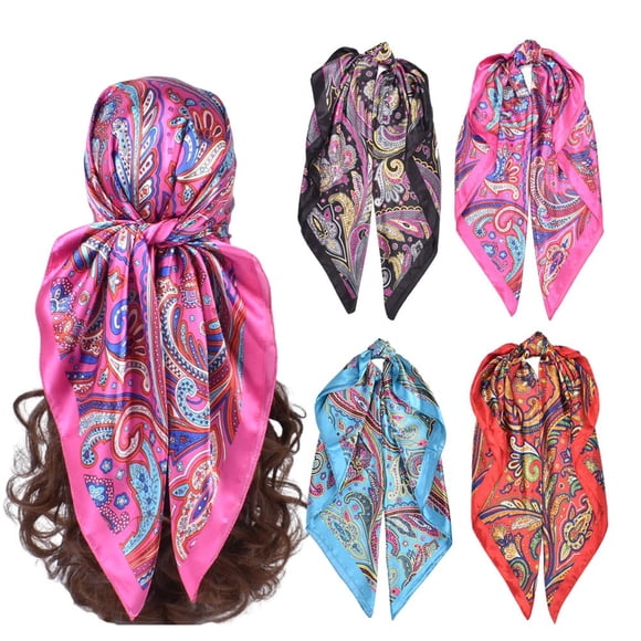 Pañuelo de cabeza upeilxd 90 cm, pack de 4, estilo seda