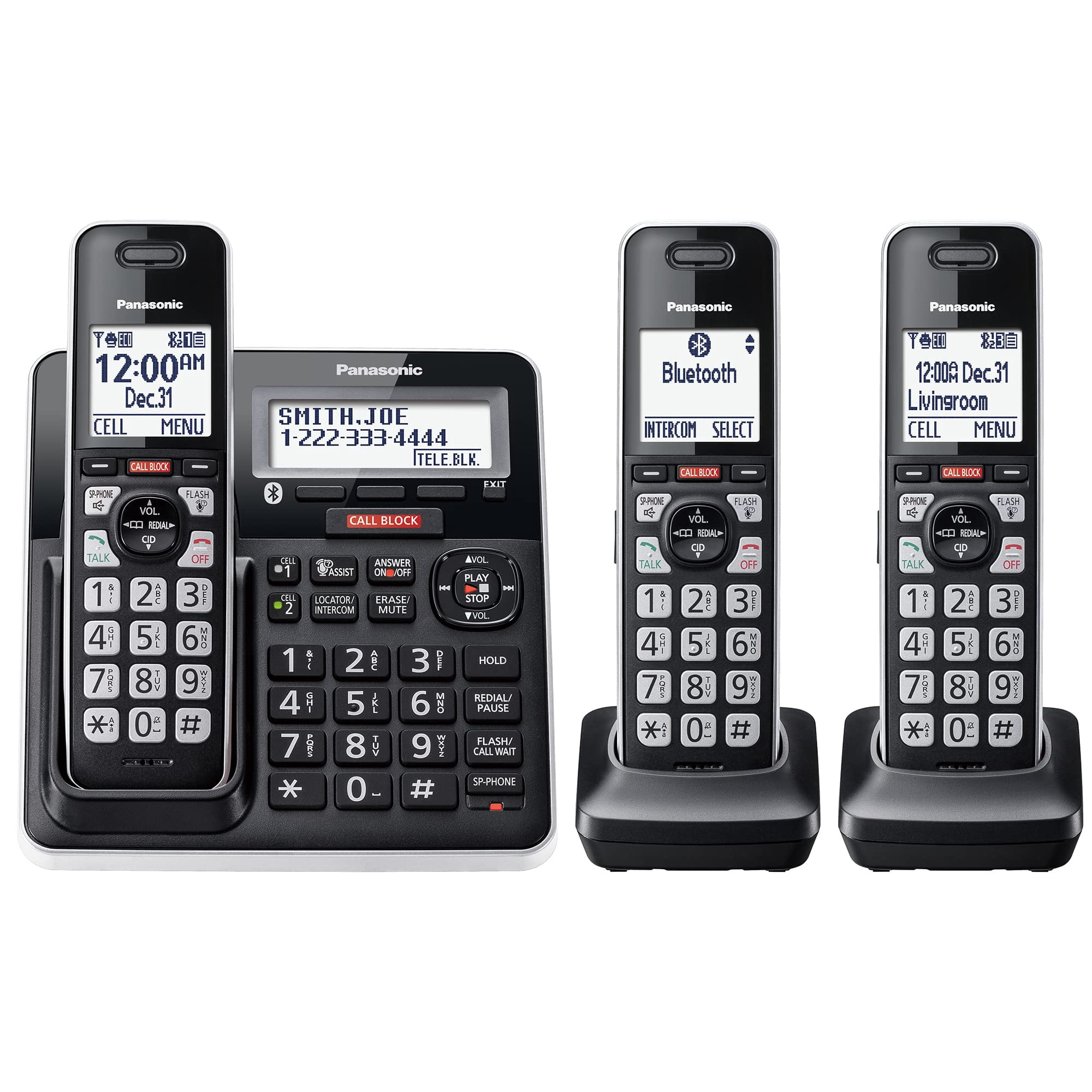 Teléfono Inalámbrico Panasonic Kx-tgf973b Con Bloqueo De Llamadas Y Bluetooth