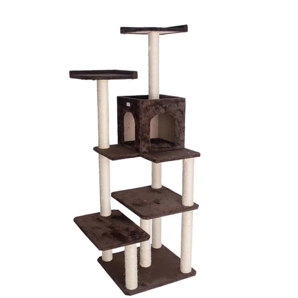 Árbol para gatos GleePet GP78680723 café marrón, 4 niveles, 66 cm