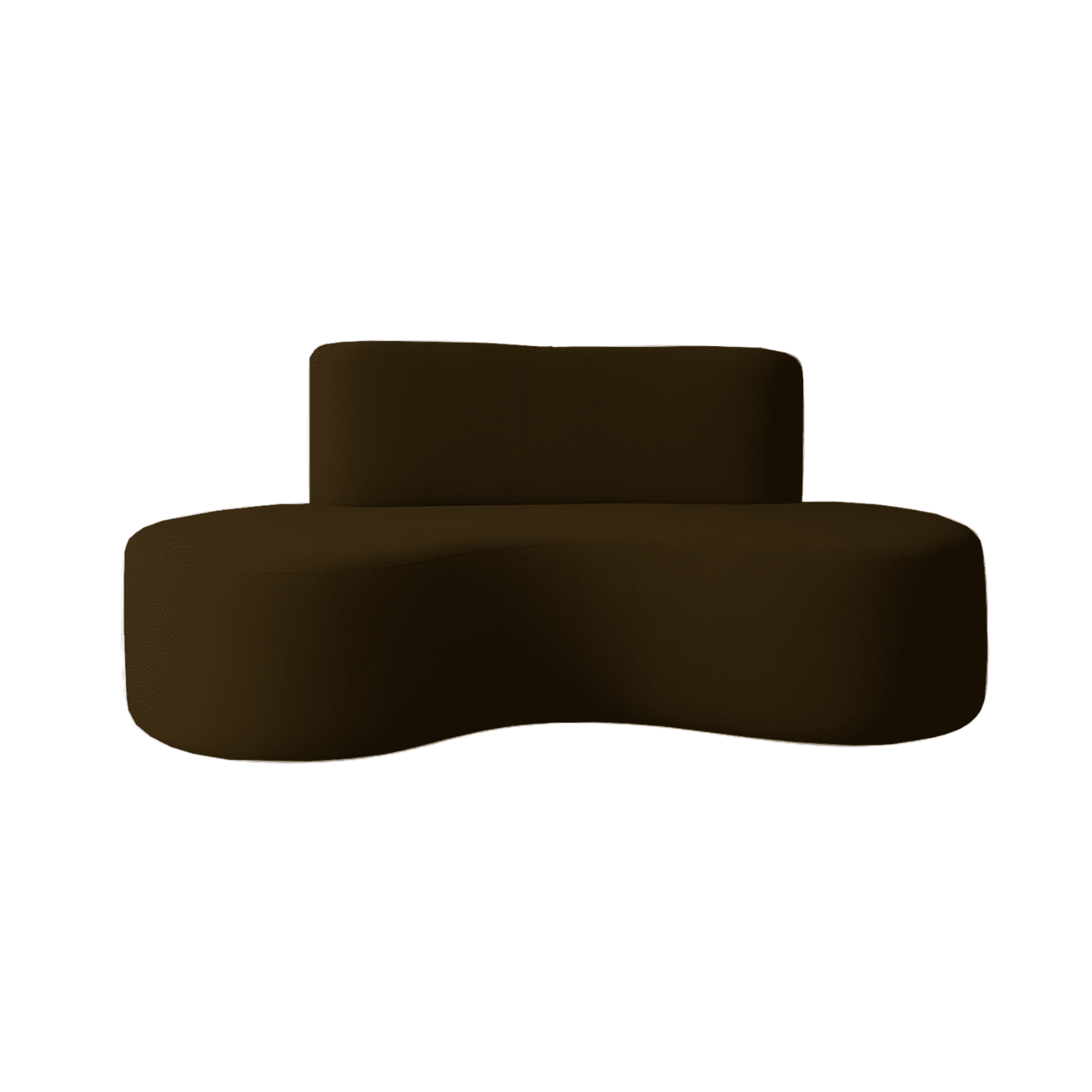 Mueblart - Sofá Curvo Moderno 4 Cuerpos Lino Café