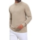 thumbnail image 5 of Suéter de cuello alto simulado acanalado para hombre, suéter informal de manga larga XL beige, 5 of 6