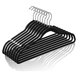 thumbnail image 1 of Perchas de ropa MOERKADA, tamaño grande, 50 unidades, plástico no aterciopelado, color negro, 1 of 8