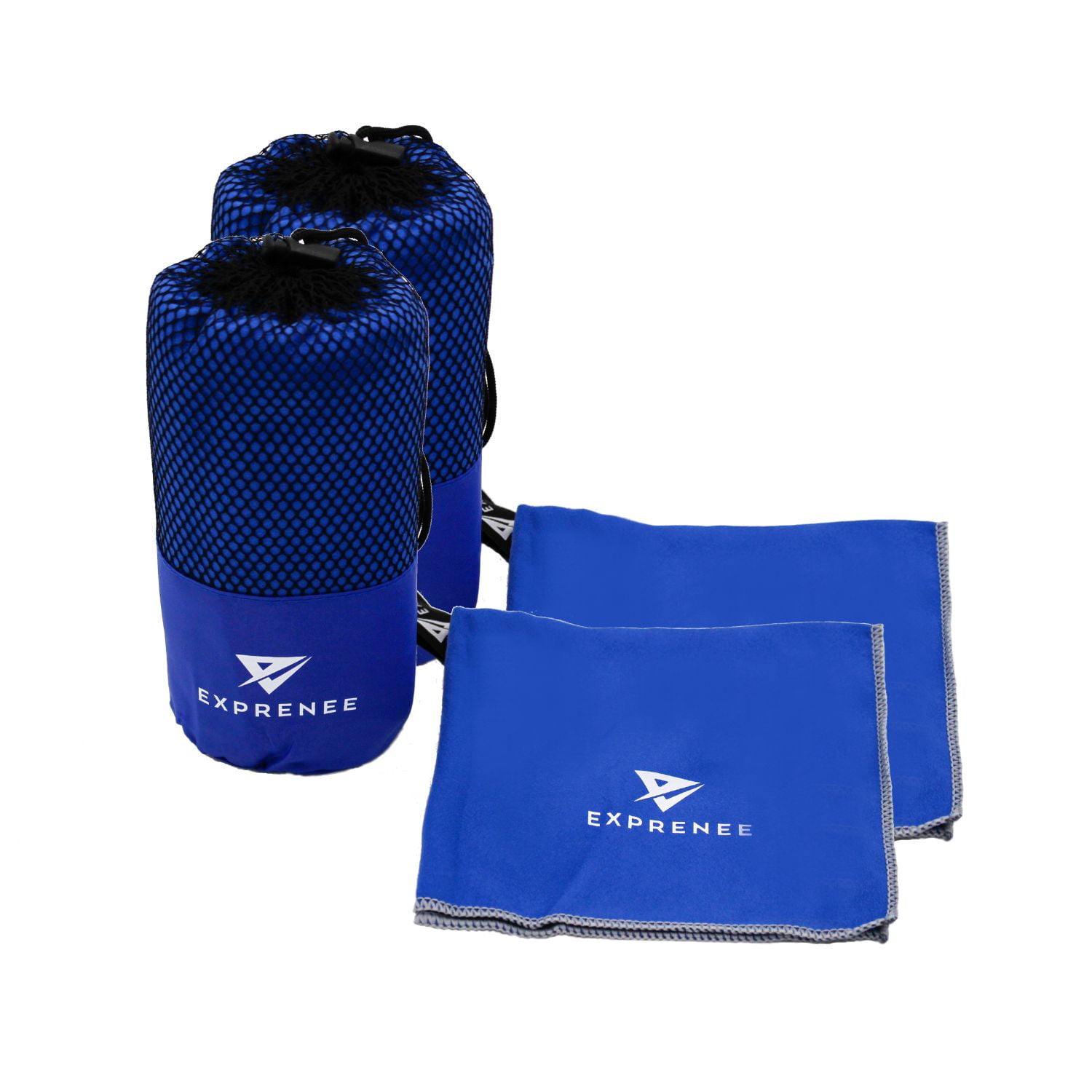 Exprenee - Set 3 Toalla Microfibra Natacion Viaje Trekking Pack 2 Azul