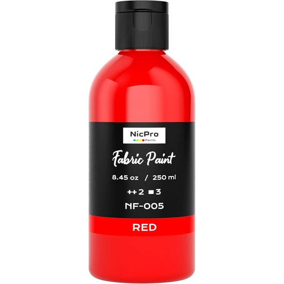 Pintura Textil Nicpro Rojo 250 ml Permanente Brillo