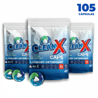 Pack 3 Bolsas Detergente Para Ropa En Cápsulas Cleanx 4En1 Ultra 3 X 35 Un