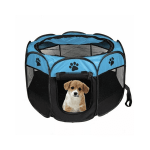 Importclick - Corral Mascotas Portátil Multifuncional Perros Gatos Talla L Azul