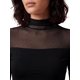 thumbnail image 5 of INSPIRE CHIC Camisetas de Mujer Cuello Alto Mangas Largas Ajuste Ceñido Blusa Transparente Doble Capa Para Salir Fiesta Malla Jersey Pequeño Negro, 5 of 6