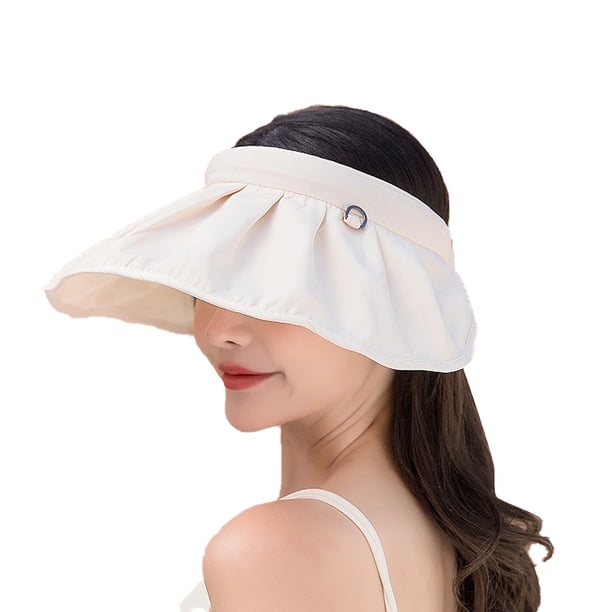 Sombreros plegables con visera para mujer, de ala ancha, para verano, plegables