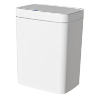 Magideal - Cubo De Basura Inteligente, Cubo De Basura Automático, Cubo De Basura Sin Contacto, Cubo De Basura Eléctrico Para Sala De Estar, Baño, Cocina, Inodoro , 15L Blanco