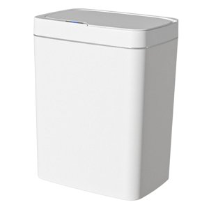 Magideal - Cubo De Basura Inteligente, Cubo De Basura Automático, Cubo De Basura Sin Contacto, Cubo De Basura Eléctrico Para Sala De Estar, Baño, Cocina, Inodoro , 15L Blanco