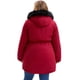 thumbnail image 4 of Abrigo Parka para Mujer de Talla Grande Agnes Orinda Rompevientos con Capucha de Piel Sintética, Cordón, Forro Polar, Cremallera y Botones con Bolsillos 1X Burdeos, 4 of 5