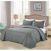 Genérico - Cubrecama Quilt Verano 2 Plazas Color Gris