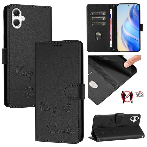 Funda Cartera para Samsung Galaxy A06 5G con Bloqueo RFID, Cierre Magnético y Ranuras Tarjetas Negro