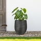 thumbnail image 2 of Macetero Worth Garden Redondo 30,48 cm de Diámetro x 38,1 cm de Alto Cemento de Óxido de Magnesio Negro Dorado, 2 of 7