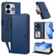 thumbnail image 2 of Funda con Billetera para [Xiaomi Redmi Note 14 5G] con Bolsillo Zipper y Tarjetero Azul, 2 of 6