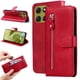 thumbnail image 1 of Funda tipo cartera para Motorola Moto G86 con bolsillo con cremallera y ranuras para tarjetas – Función de soporte Rojo, 1 of 5