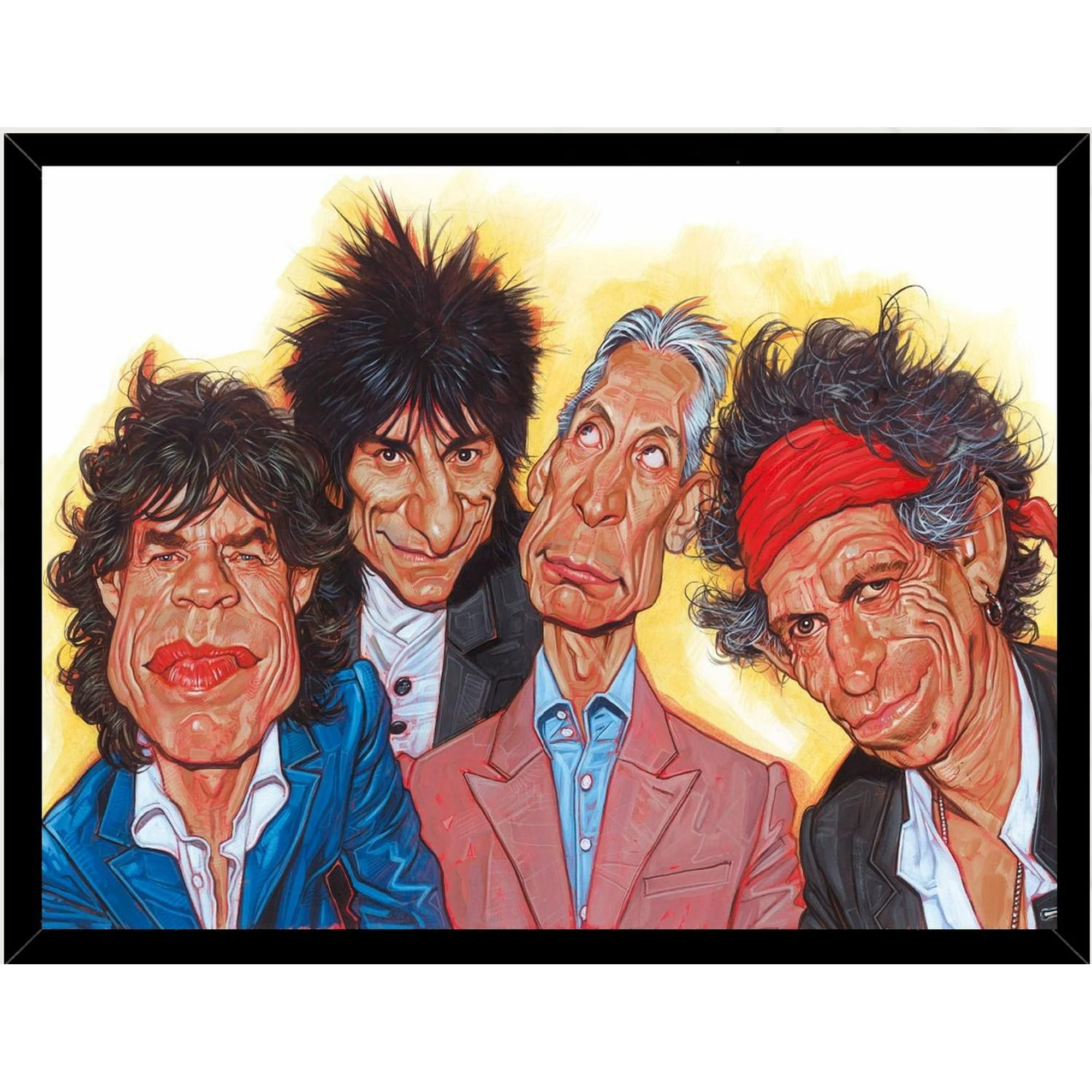 Genérico - Cuadro Decorativo The Rolling Stones Comic Medidas 30x40 Cm