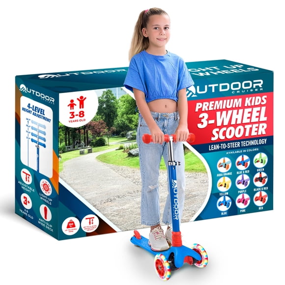 Scooter infantil de 3 ruedas OutdoorCruiser con dirección por inclinación y luces LED