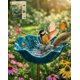 thumbnail image 1 of Estaca jardín flor metal hecha mano con baño abejas decoración exterior regalo polinizadores, 1 of 8