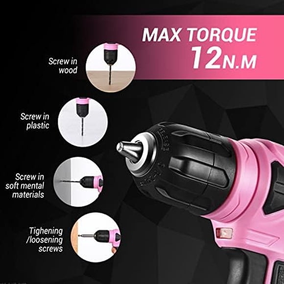 Taladro Atornillador Inalámbrico DEKOPRO 8V 38mm Rosa 800RPM