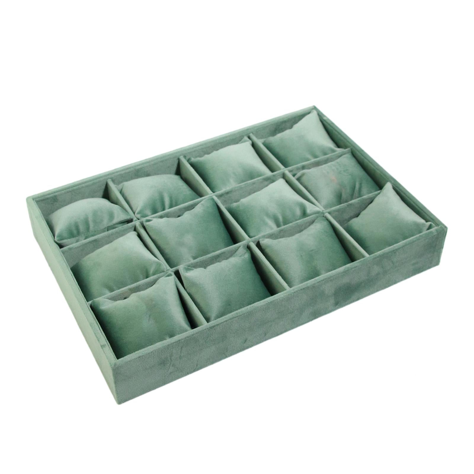 Magideal - Almacenamiento Organizador De Joyas, Exhibición De Inserción De Cajón De Joyería De Terciopelo Para Exhibición De Tienda, Mostrador De Tienda, Regalo , Bandeja De Bandeja De Pulsera Verde